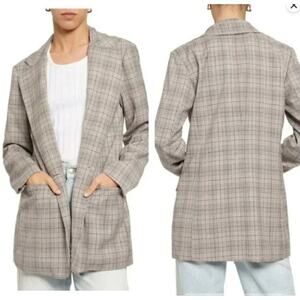 Know One Cares Plaid Blazer Small Oversized Academia Fall Preppy Capsule Career